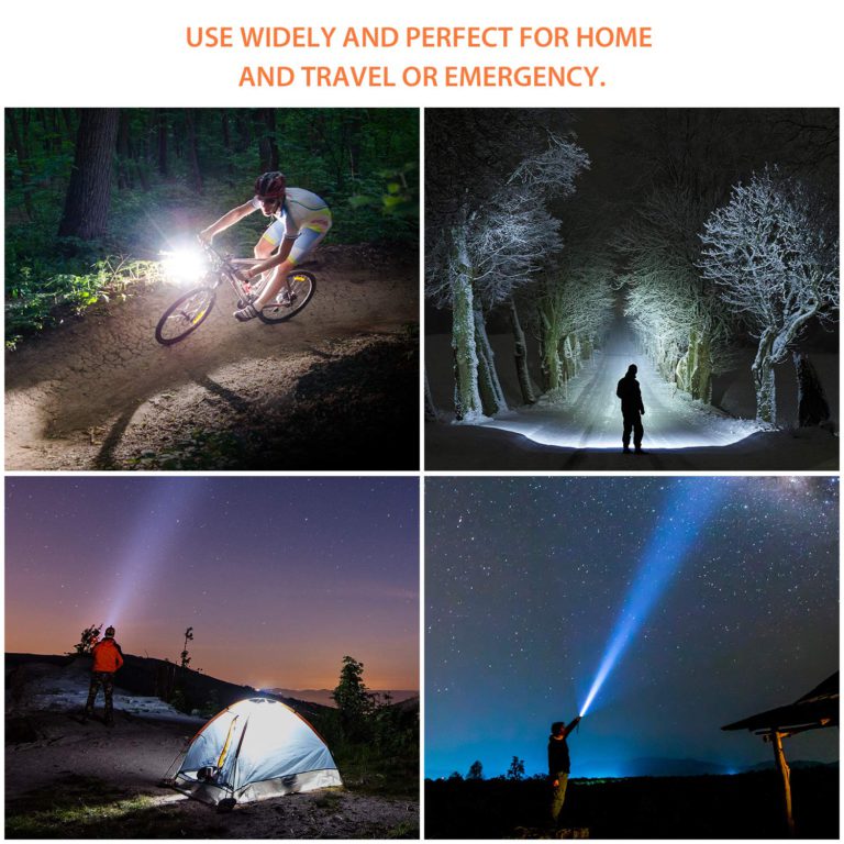 outlite A100 Portable Ultra Bright Handheld LED Flashlight with Adjustable Focus and 5 Light Modes, Outdoor Water Resistant Torch, Powered Tactical Flashlight for Camping Hiking etc Black - $13.95