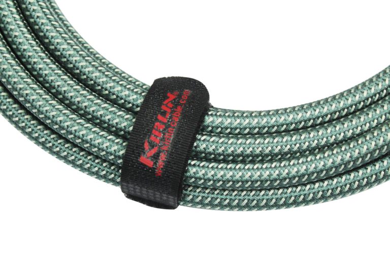 Kirlin Cable IWB-202PFGL-20/OL -20 feet- Straight to Right Angle 1/4-Inch Plug Premium Plus Instrument Cable, Olive Green Tweed Woven Jacket 20 feet OL - $23.95