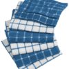 DII Cotton Terry Windowpane Dish Cloths, 12 x 12" Set of 6, Machine Washable and Ultra Absorbent Kitchen Dishcloth-Blue Blue - $12.95