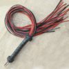 Ardour Crafts FL-045A Genuine Real Leather Flogger Red & Black Thick Leather 24 Tails Are 24’’ Long - $67.95
