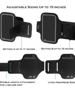 Running and Exercise Workout Armband Case for iPhone 5 5S 5C SE and iPhone 4 4S Mobile Cell Phones with Adjustable Sport Band, Reflective Border, Touch Screen Protection and Key Holder (Jet Black) Jet Black - $14.95