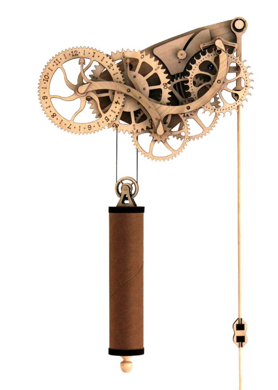 Abong Laser-Cut Mechanical Wooden Pendulum Clock - 3D Clock Puzzle Model Kit - DIY Wooden Clock Kit - $77.95
