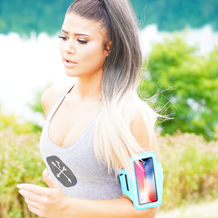 TRIBE Water Resistant Cell Phone Armband Case for iPhone X, Xs, 8, 7, 6, 6S Samsung Galaxy S9, S8, S7, S6, A8 with Adjustable Elastic Band & Key Holder for Running, Walking, Hiking Black S: iPHONE 8/7/6/6s OR SIMILAR - $14.95