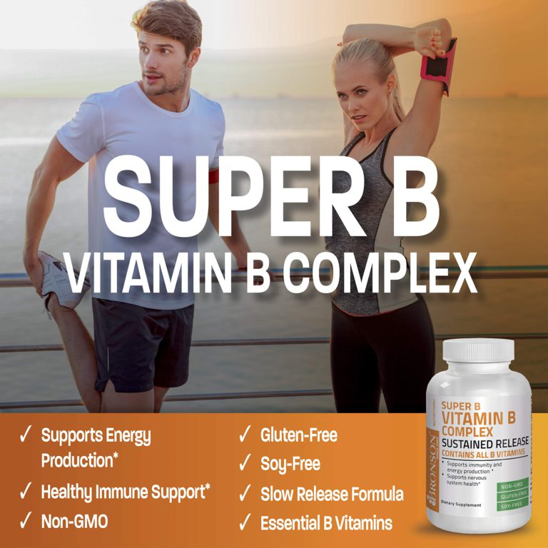 Super B Vitamin B Complex Sustained Slow Release (Vitamin B1, B2, B3, B6, B9 - Folic Acid, B12) Contains All B Vitamins - Vitamin B Complex Supplement for Stress, Energy and Immune System, 100 Tablets 100 Count - $20.95