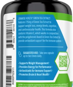 Green Tea Extract Supplement with EGCG & Vitamin C - Antioxidants & Polyphenols for Immune System - for Weight Support & Energy - Natural Pills for Brain & Heart Health - 120 Count - $22.95