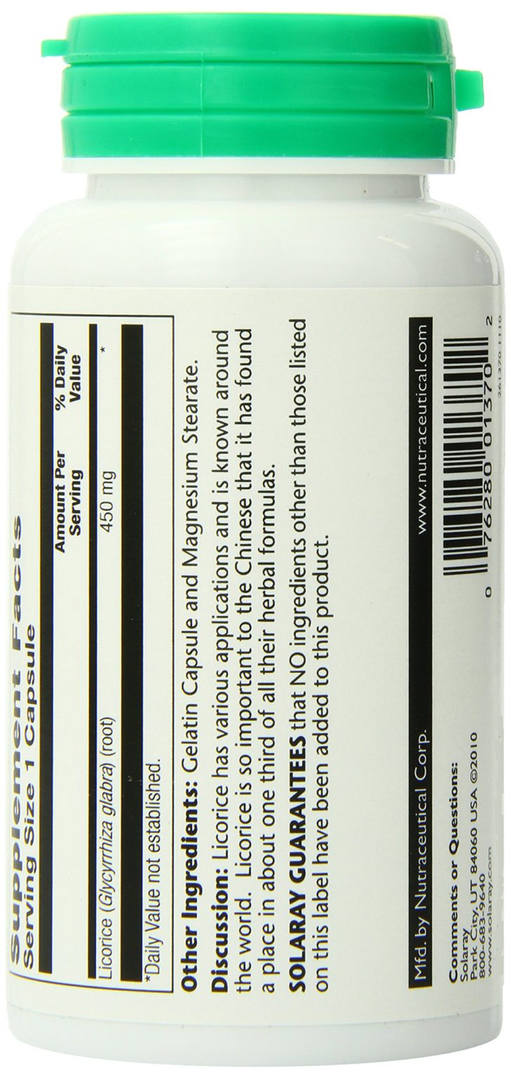 Solaray Licorice Root Capsules, 450 mg, 100 Count - $13.95