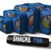 Shacke Pak - 4 Set Packing Cubes - Travel Organizers with Laundry Bag Gentlemen's Blue - $67.95