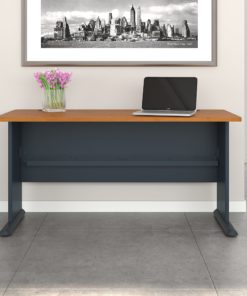 Bush Business Furniture Series A 60W Desk in Natural Cherry and Slate 60 Inches - $256.95