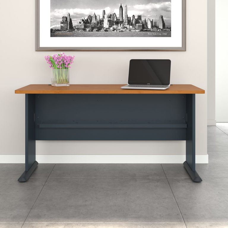 Bush Business Furniture Series A 60W Desk in Natural Cherry and Slate 60 Inches - $256.95