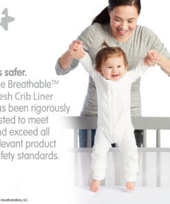 BreathableBaby Classic Breathable Mesh Crib Liner - Gray Slatted & Solid-Back Crib Grey Mist - $34.95