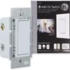 GE Add-On Switch only for GE Z-Wave, GE ZigBee and GE Bluetooth Wireless Smart Lighting Controls, NOT A STANDALONE SWITCH, Incl. White & Light Almond Paddles, 12723, Works with Alexa - $19.95
