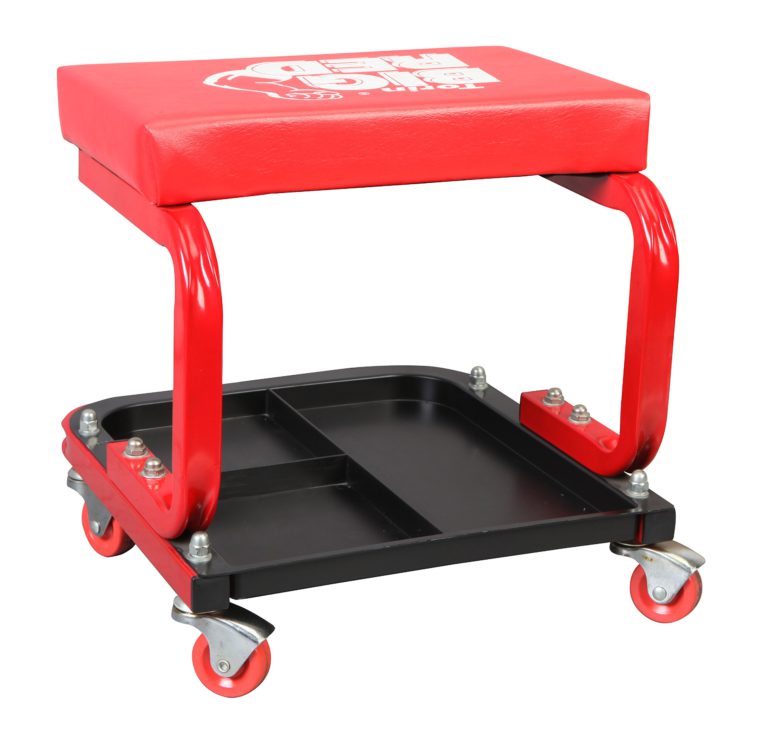 Torin Big Red Rolling Creeper Garage/Shop Seat: Padded Mechanic Stool with Tool Tray, Red - $34.95