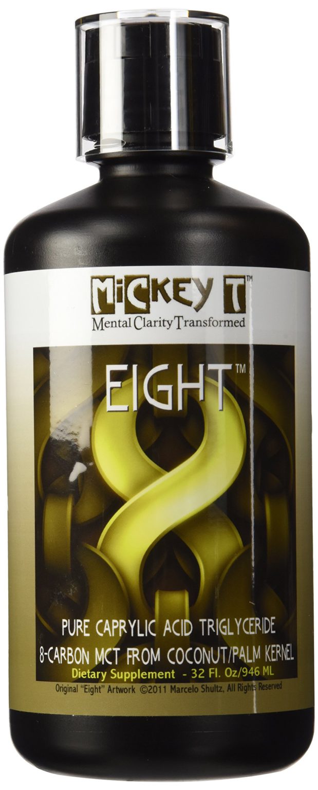 MiCkey T Eight 32oz- BEST MCT OIL ON AMAZON! 100% Pure C-8 Caprylic Acid MCT- NOT A BLEND - The ONLY Made in USA-Kosher- 8-Carbon MCT Oil from Coconut/Palm Kernel - $43.95