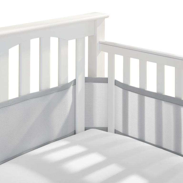 BreathableBaby Classic Breathable Mesh Crib Liner - Gray Slatted & Solid-Back Crib Grey Mist - $34.95