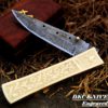 DKC Knives SALE DKC-45 GOLDEN RAM (large) Damascus Folding Pocket Knife 6" Folded, 11" Open 16oz Polished Brass Custom Engraved - $94.95
