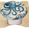 CounterArt Absorbent Coasters in Wooden Holder, Monterey Bay Octopus, Set of 4 - $18.95