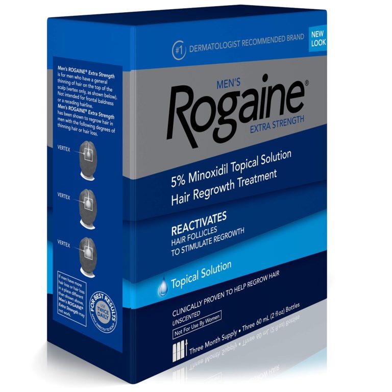 Men's Rogaine Extra Strength 5% Minoxidil Topical Solution for Hair Loss and Hair Regrowth, Topical Treatment for Thinning Hair, 3-Month Supply - $51.95