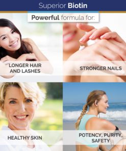 Superior Labs  Best Natural Biotin NonGMO Supplement  for Luscious Longer Hair and Lashes  Stronger Nails  Healthy Skin  Energy Booster  Healthy Weight - 5000 mcg, 120 Vegetable Caps - $23.95