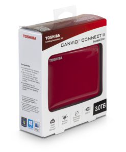 Toshiba Canvio Connect II 3TB Portable Hard Drive, Red (HDTC830XR3C1) Classic - $198.95