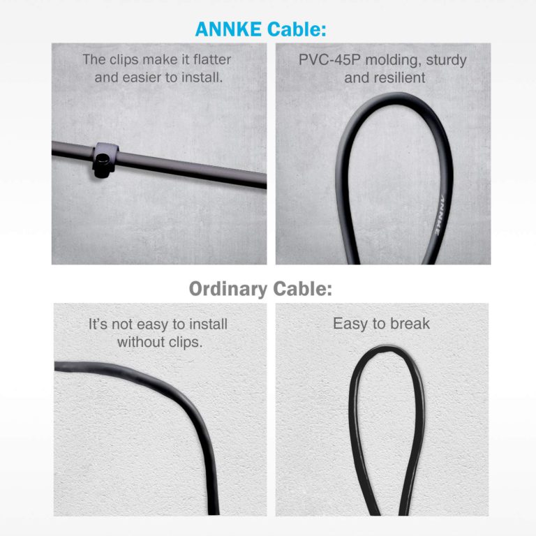 ANNKE 100 Feet (30 meters) 2-In-1 Video/Power Cable with BNC Connectors and RCA Adapters for Video Security Systems (4-Pack, Black) 4pcs 100ft Cable-Black - $34.95