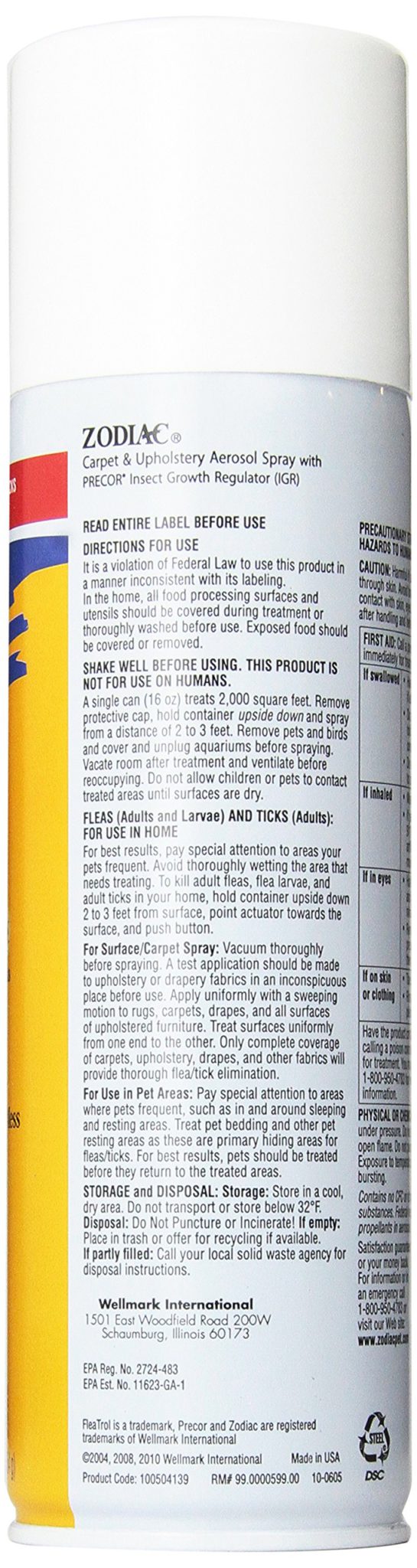 Zodiac Carpet and Upholstery Aerosol Spray 16-Ounce Standard Packaging - $16.95