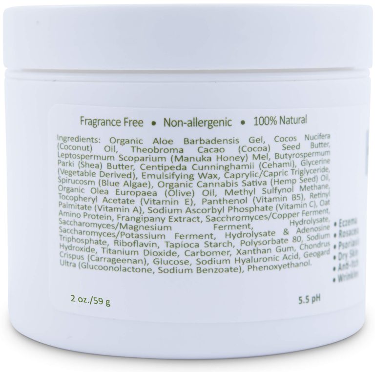 Face and Body Cream Moisturizer - Nourishing Aloe Vera - Manuka Honey for Rosacea Eczema Psoriasis Rashes Itchiness Redness - Natural Organic Cracked Skin Relief - Anti Aging - Anti Wrinkle (2 oz) 2 Ounce - $20.95