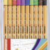 STABILO Point 88 Fineliner Pens, 0.4 mm - 10-Pen Set Multicolor - $13.95