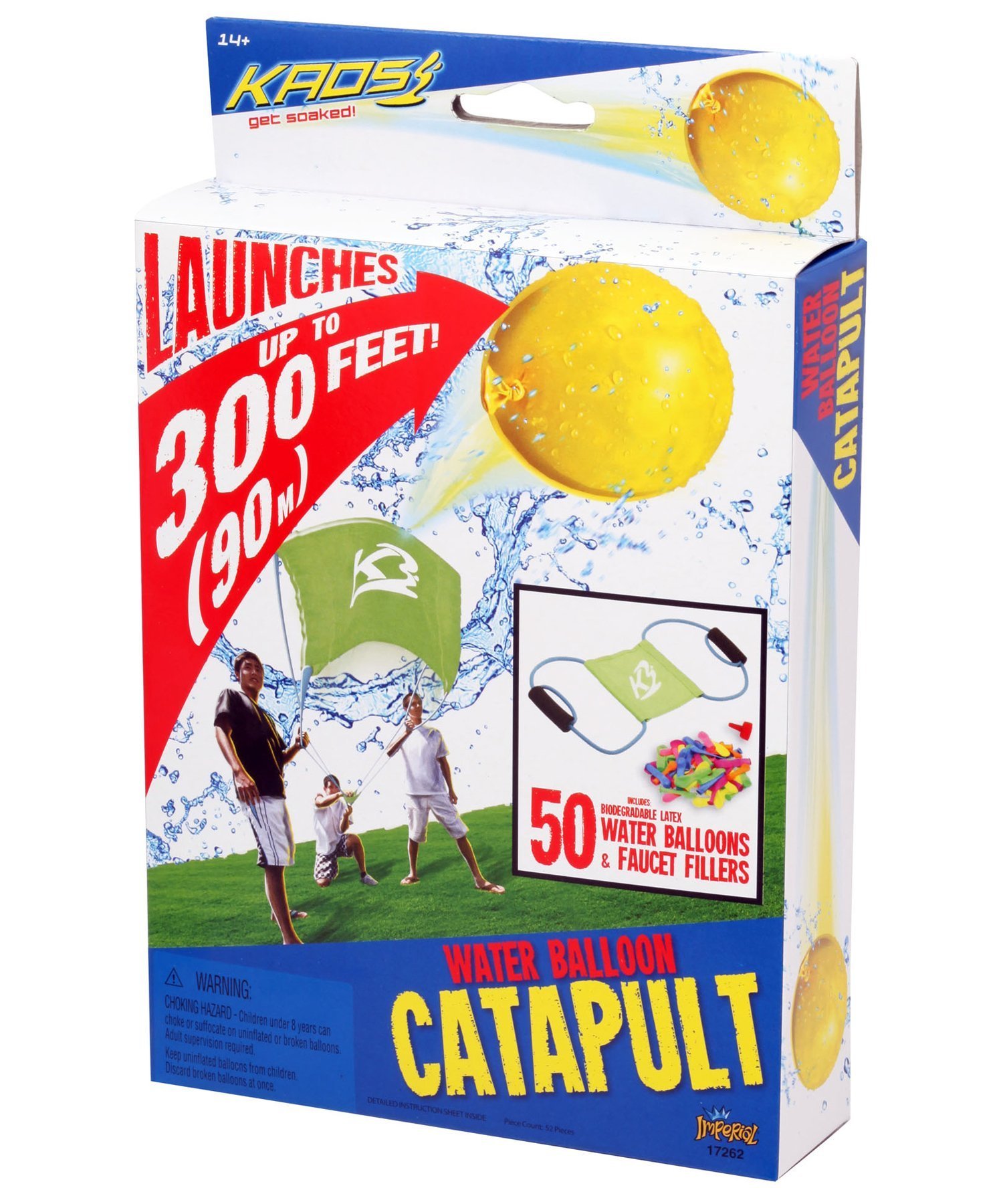 KAOS Catapult Water Balloon Launcher, 50 Water Balloons Swiftsly