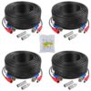 ANNKE 100 Feet (30 meters) 2-In-1 Video/Power Cable with BNC Connectors and RCA Adapters for Video Security Systems (4-Pack, Black) 4pcs 100ft Cable-Black - $198.95