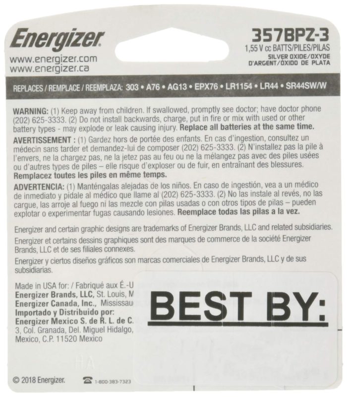 Energizer 357/303 Battery - $8.95