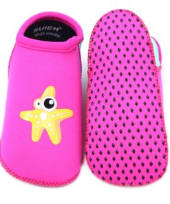 SUIEK Baby Boys Girls Swim Water Shoes Infant Pool Beach Sand Barefoot Aqua Socks S (Sole length 4.9 inches, 6-12 Months) Rose Red - $19.95