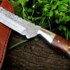 DKC Knives (60 5/18) SALE DKC-42 OTTER Damascus Steel Knife Hunting Tanto Fixed Mahogany Micarta 9" Long, 5" Blade 10oz Very Solid Knife - $1,574.95