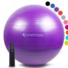 Exercise Ball for Yoga, Balance, Stability from SmarterLife - Fitness, Pilates, Birthing, Therapy, Office Ball Chair, Classroom Flexible Seating - Anti Burst, No Slip, Workout Guide Purple 65 cm - $35.95