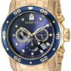 Invicta Men's Pro Diver Collection Chronograph 18k Gold-Plated Watch with Link Bracelet - $13.95