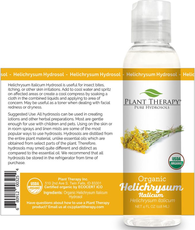 Plant Therapy Organic Helichrysum Hydrosol. (Flower Water, Floral Water, Hydrolats, Distillates) Bi-Product of Essential Oils. 4 Ounce. - $18.95