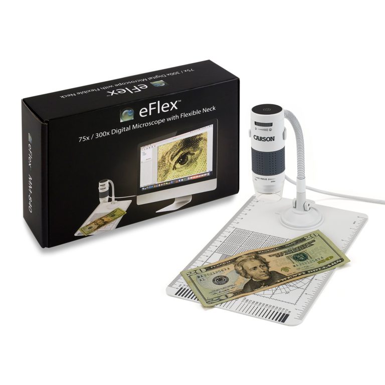 Carson eFlex 75x/300x Effective Magnification (Based on a 21" Monitor) LED Lighted USB Digital Microscope with Flexible Stand and Base (MM-840) - $48.95