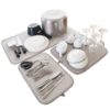 Coop Home Goods - 3 Pack Reversible Microfiber Dish Drying Mat Contains 1-XL 17"x32" | 1-L 17"x16" | 1-M 17"x12" - Free Microfiber Sponge - Grey - $17.95