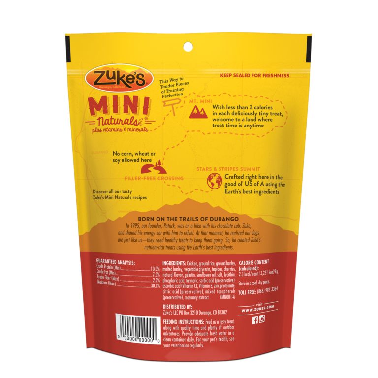 Zuke's Mini Naturals Dog Treats 6 oz Chicken Recipe - $10.95