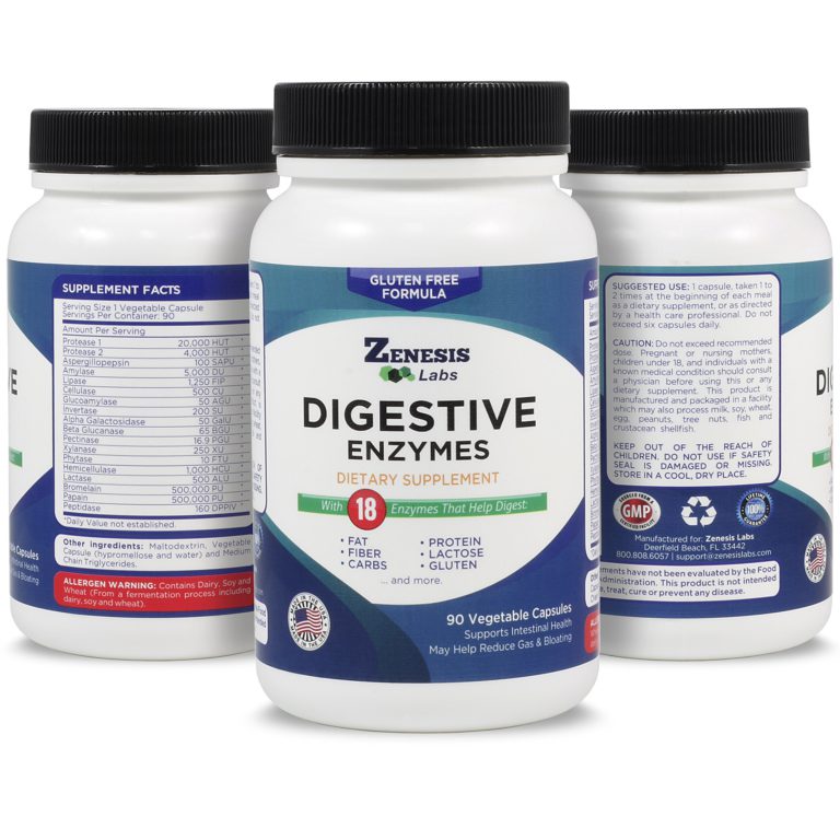 Digestive Enzymes - Amylase, Bromelain, Protease, Lipase, 14 Others - add ZL's Probiotic Blend for $10 (Save 50%) - 90 Capsules - $30.95