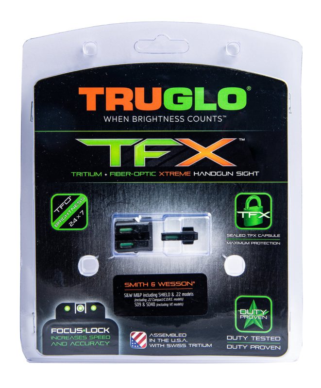 TRUGLO TFX Tritium and Fiber-Optic Xtreme Handgun Sights for Smith & Wesson Pistols S&W M&P, SD9 and SD40 - $114.95
