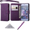 iPhone 6s /6 Case, Wisdompro Premium PU Leather 2-in-1 Protective [Folio Flip Wallet] Case with Credit Card Holder/Slots and Wrist Lanyard for Apple 4.7-inch iPhone 6s /6 (Purple) With Lanyard Purple - $35.95