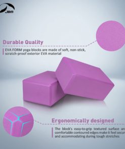 JBM Yoga Blocks 2 Pack with Strap, Cork Yoga Block 2 Pack EVA Foam Yoga Block Set of 2 Yoga Block with Strap, Yoga Bricks with Strap, Yoga Block Yoga Brick Yoga Cube Stretch Blocks Stretching Blocks Purple 11 51 cwcdhDPL