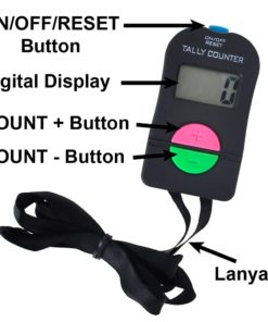TOPTIE Electronic Hand Tally Counter, 4-Digit Add & Subtract Number Counter Clickers with Lanyard 7 510T35TbTL
