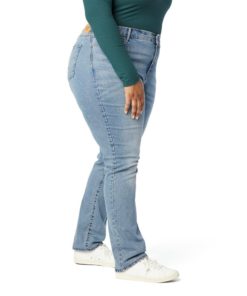 Alternative view of Signature by Levi Strauss & Co. Gold Women's Curvy Totally Shaping Straight Jeans (Available in Plus Size) 12 Medium Blue Ice (New)-waterless