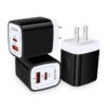 3Pack USB Type C Charger, Dual Port USB-C Wall Plug 20W PD & QC3.0 USB A Fast Charging Block for Samsung Galaxy S23 S22 S21/S21+/S21 Ultra/S20/S20+/Note 20 Ultra/10, iPhone 15 14 USBC Brick Power Box Black-White