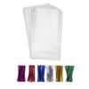 200 Clear Plastic Cello Bags 4x9 with 4" Twist Ties 6 Mix Colors - 1.4 mils Thick OPP Treat Bags for Gift Wrapping Packaging Decorations Storage (4'' x 9'') 4'' x 9'' 12 51GuivrvqIL