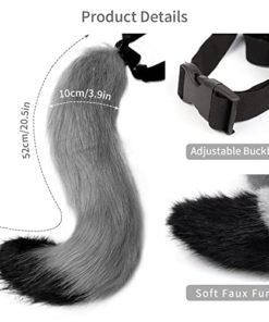 COSYEARS Faux Fur Fox Costume Tail Cosplay Halloween Christmas Party Costume One Size(Black) 11 51HNluwcfNL