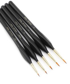 Alternative view of Micro Detail Paint Brush Set - Triangular Wooden Handle, 5 Size Miniature Paint Brush for Artists, Modellers, Enamel, Warhammer 40k