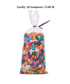 200 Clear Plastic Cello Bags 4x9 with 4" Twist Ties 6 Mix Colors - 1.4 mils Thick OPP Treat Bags for Gift Wrapping Packaging Decorations Storage (4'' x 9'') 4'' x 9'' 15 51OyWq5axRL