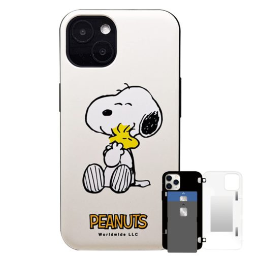 iPhone 13 Mirror Wallet Case Kubrick Peanuts Snoopy iPhone 13 Case Shockproof (Snoopy),6.1in